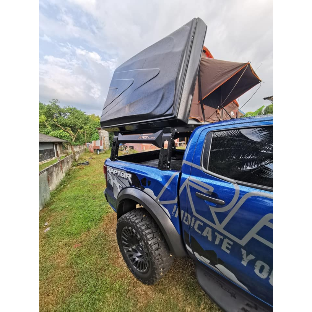 Roof top tent outlet tub rack